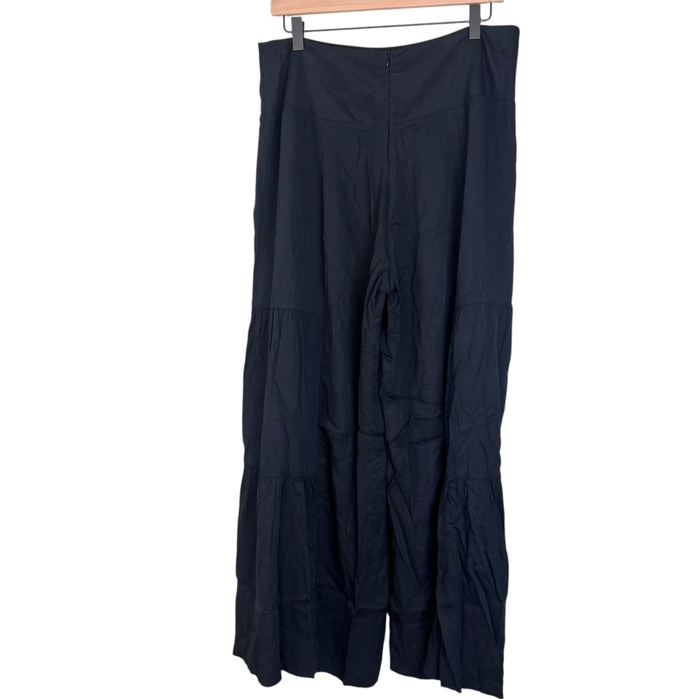 SHEIN Black Tiered Wide Leg Pants High Waisted Flowy Palazzo Trousers XL - Picture 5 of 14
